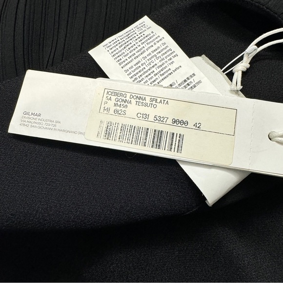 NWT Iceberg Plisse Black Maxi Skirt size L - Picture 7 of 13